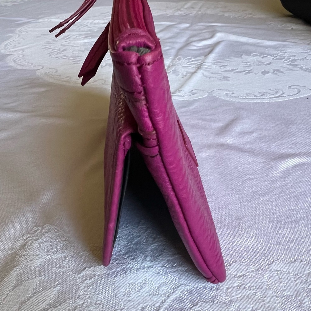 Fossil Erin flat pebble leather wallet fuchsia pink - Picture 10 of 16